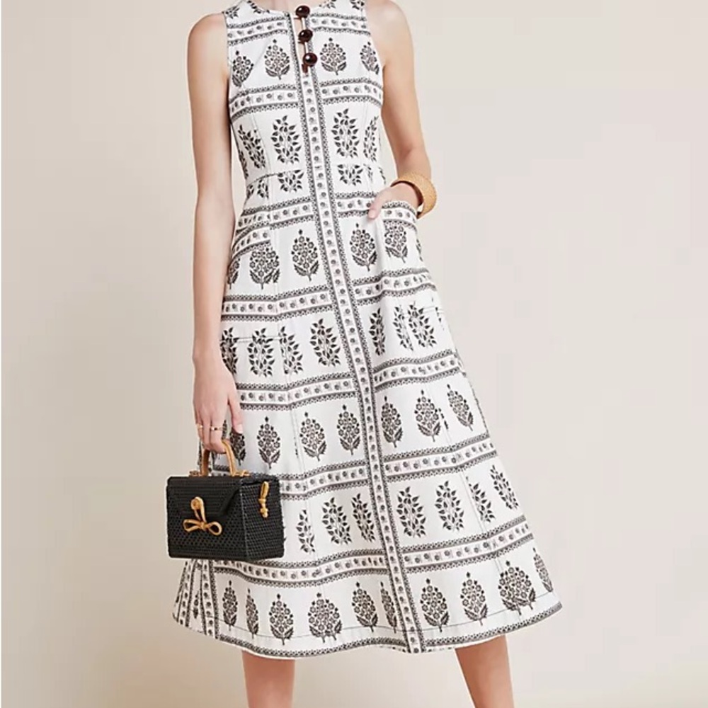 Woodblock Midi Dress Anthropologie